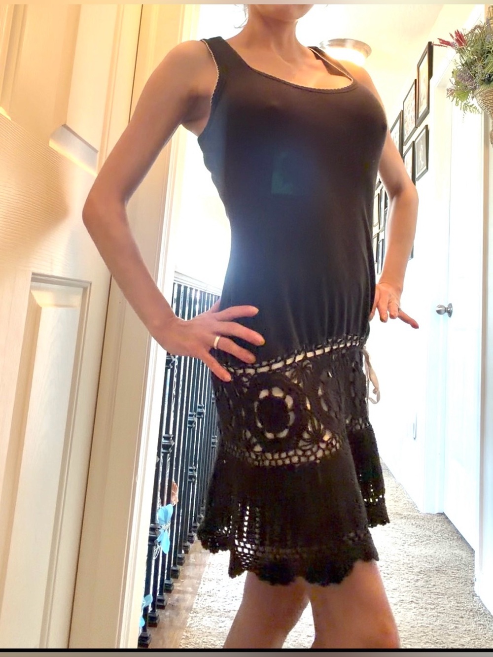 Moda International dress with Crochet Hem small - Picture 2 of 7